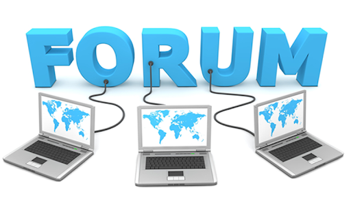 Word 'Forum' Connected to Computers